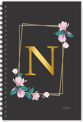 ESCAPER N letter diary (Ruled - A5), N initial Diary, N alphabet Notebook A5 Diary Ruled 160 Pages(MulticolorN)