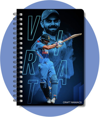 craft maniacs CRICKET 2025 DIARY COLLECTION A5 Notebook RULED 160 Pages(White)