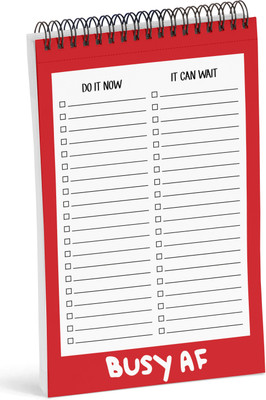 Inkdotpot Spiral Binding Notepad Regular Planner Unruled 50 Pages(Red)