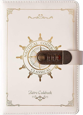 Sergio Diary with Combination Lock A5 Notebook yes 200 Pages(White)