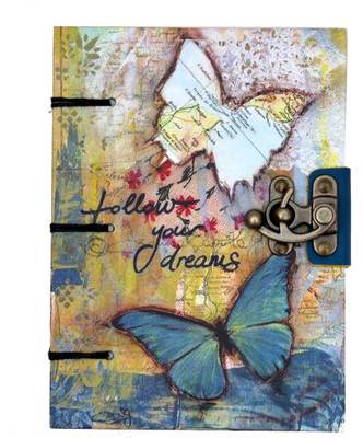 CRAFT CLUB Butterfly Print Notebook A5 Diary A5 Diary Unruled 200 Pages(Multicolor)