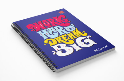 WRITE ON WHITE INSPIRING QUOTATION COVER SPIRAL A4 Notebook RULLED 200 Pages(Blue)