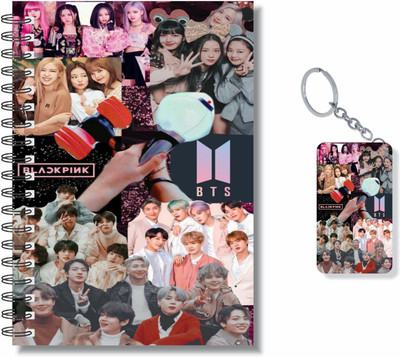 craft maniacs A5 NOTEBOOK + KEYCHAIN COLLECTION A5 Note Pad RULED 160 Pages(Black, White)