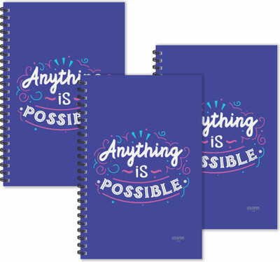 ESCAPER Anything is Possible Motivational Quotes Diaries (Ruled - A5 Size - SUPER SAVER Pack of 3 Diaries), Quotes on Diaries A5 Diary Ruled 160 Pages(Multicolor, Pack of 3)