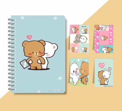 craft maniacs MILK & MOCHA 2023 COLLECTION A5 Notebook RULED 160 Pages(Multicolor)