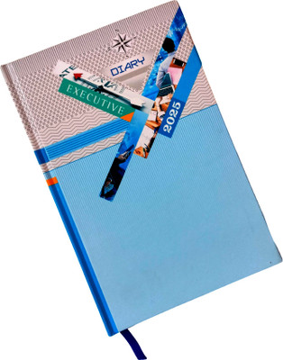 Excel Executive Style Month Cut Hard Bound Diary with Sunday Half Pages Regular Diary 2025 (Cover Coler may be Different) Ruled 340 Pages(Multicolor)