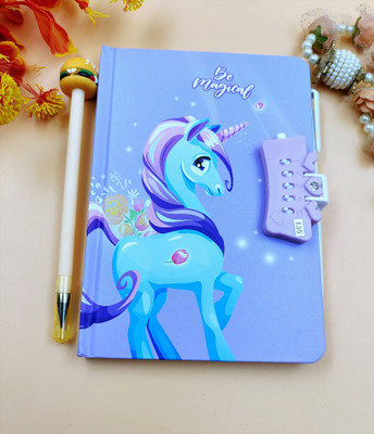 Paper Bear Unicorn A4 Diary ruled 70 Pages(Purple)