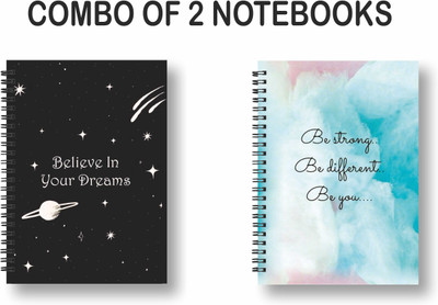 ROT RIX combo of 2 Notebooks A5 Diary ruled 144 Pages(Black, Blue, Pack of 2)