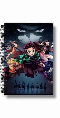 buddytales Demon Slayer anime notebook A5 Notebook unruled 120 Pages(Multicolor)