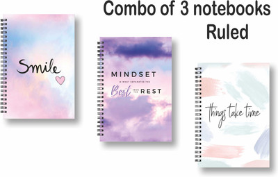 ROT RIX combo of 3 Notebooks A5 Diary ruled 144 Pages(Multicolor, Pack of 3)