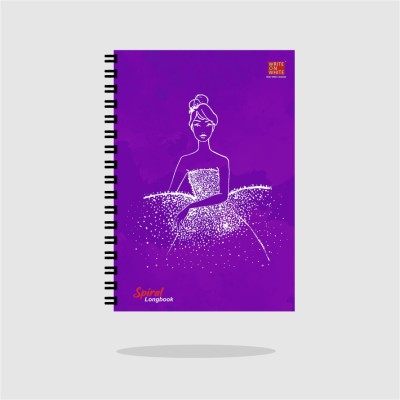 WRITE ON WHITE Velvet Touch A4 Notebook Single Rule 200 Pages(Voilet, Pack of 6)