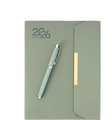 Scribelle Diary 2026 B5 Diary Single Rule , Month Cut 365 Pages(Green)