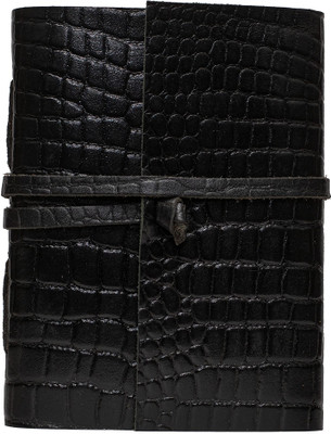 Prathak Exports Handmade Leather Diary A5 Diary Plain 100 Pages(Black)