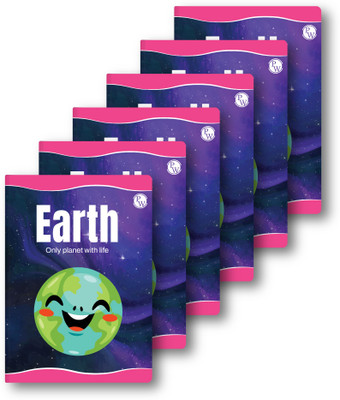 PW Theme - Planet A4 Notebook Ruled 172 Pages(Multicolor, Pack of 6)
