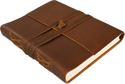Bonjour Store Leather Drawing Journal Daily Travel Diary, Antique Handmade A5 Diary Ruled 200 Pages(Brown)