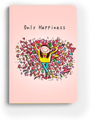Doodle Monk Only Happiness Journal Notebook A5 Notebook Designed 96 Pages(Pink)