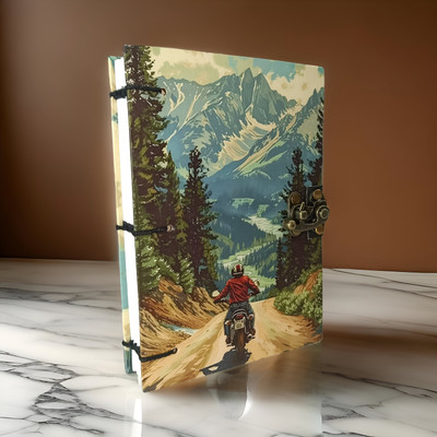 ALAYANACRAFTS HANDMADE A5 Notebook UNRULLED 200 Pages(Multicolor, Blue)