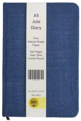 Glory Jute Diary Fine Natural Shade Paper A5 Diary Ruled 200 Pages(Blue)