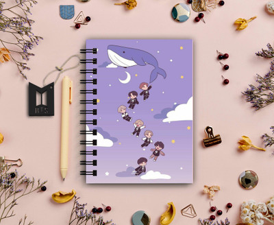DI-KRAFT BTS Printed Diary for Home and office use A5 Diary Unruled 160 Pages(Light Purple05)