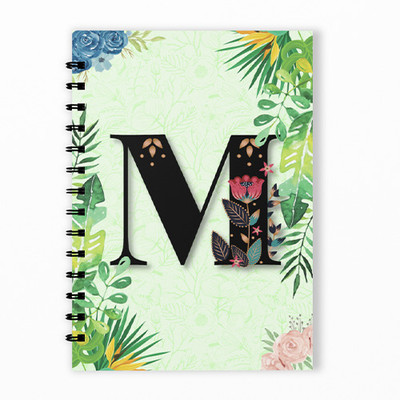 RINKON M Letter Initial Alphabet Notebook Diary Unruled M Word Girls Name A5 160 Pages A5 Notebook Unrulled 160 Pages(Multicolor)