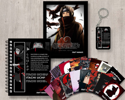 craft maniacs ITACHI UCHIHA GIFTING COMBO A5 Notebook RULED 120 Pages(Black)