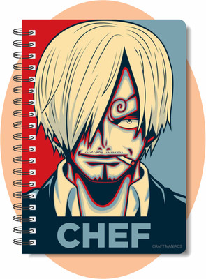 craft maniacs 2024 ONE PIECE NOTEBOOK A5 Note Book RULED 160 Pages(Multicolor)