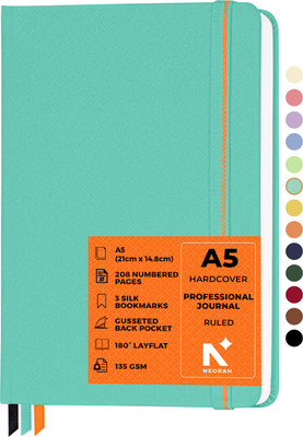 NEORAH - 208 Pages - 135 gsm | PRO SERIES Journal - Hardcover Ruled Notebook A5 Journal RULED 208 Pages(TEAL)
