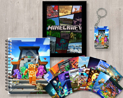 craft maniacs MINECRAFT GIFTING COMBO A5 Diary RULED 120 Pages(Black)