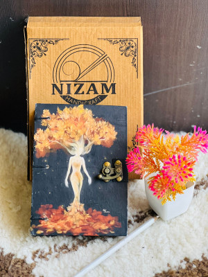 NIZAM HANDICRAFT Fire girl Printed Diary Notebook With Lock Clasp For Gift/Office A5 Diary 200 200 Pages(Multicolor)