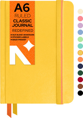 NEORAH - Ruled Journal Notebook - 110 GSM - Office Hardcover Notebook - A6 Notebook Single Ruled 160 Pages(Yellow)