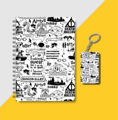 craft maniacs A5 NOTEBOOK + KEYCHAIN COLLECTION A5 Notebook RULED 160 Pages(Black, White)