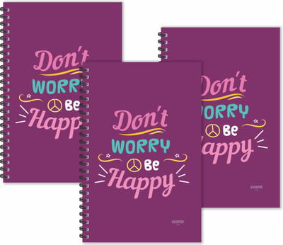 ESCAPER Dont worry Be Happy Motivational Quotes Diaries (Ruled - A5 Size - SUPER SAVER Pack of 3 Diaries), Quotes on Diaries A5 Diary Ruled 160 Pages(Multicolor, Pack of 3)