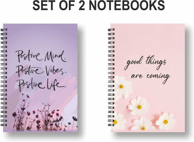 ROT RIX combo of 2 Notebooks A5 Diary Unruled 144 Pages(Peach, Pack of 2)