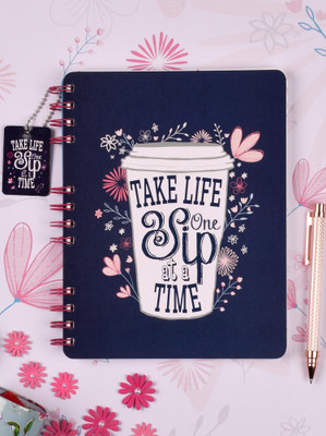 Doodle Morning Glory Stop Wiro With Dangler Notebook Regular Diary Ruled 160 Pages(Dark Blue)
