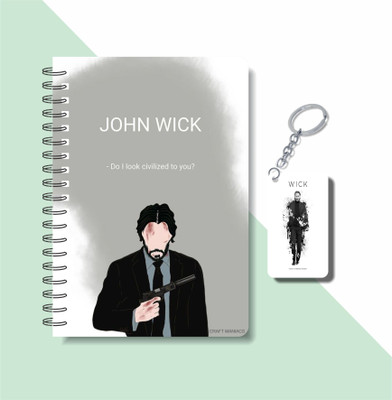 craft maniacs JOHN WICK 2023 NOTEBOOK COLLECTION A5 Notebook RULED 160 Pages(Red)