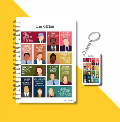 craft maniacs OFFICE SITCOM 2023 DIARY & KEYCHAIN A5 Notebook RULED 120 Pages(Multicolor)