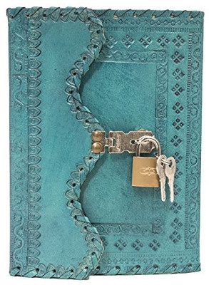 Prathak Exports Handmade Leather Diary A4 Diary Plain 100 Pages(Ocean Blue, Pack of 2)