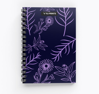 RJPrint Nature Art A5 Notebook Unruled 200 Pages(Purple)