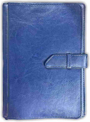 CuckooDiaries Ribbon Bookmark Pen Holder Calender Visiting Card Pocket Mobile Pocket A5 Diary Ruled 208 Pages(Blue2)