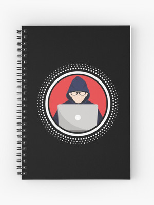 TheHackStore Black Hacker A5 Notebook Ruled 200 Pages(Multicolor)