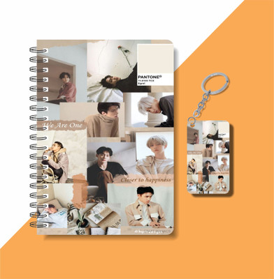 craft maniacs 2023 KPOP EXO DIARY + KEYCHAIN A5 Notebook RULED 160 Pages(Multicolor)