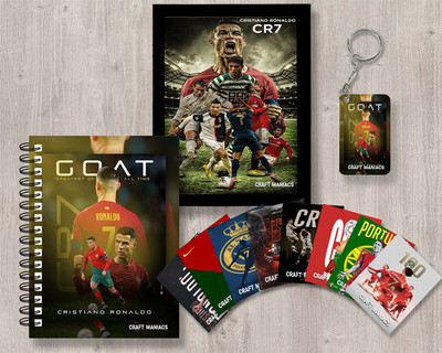 craft maniacs FOOTBALLER GIFTING COMBO A5 Diary RULED 120 Pages(Multicolor)