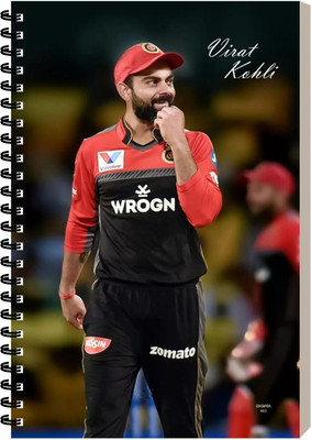 ESCAPER Virat Kohli In RCB Dress Diary, Binding Notebook, Travel Notepad A5 Diary Ruled 160 Pages(Virat Kohli In RCB Dress)