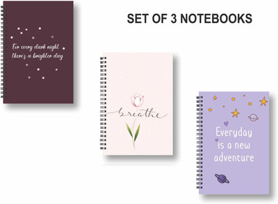 ROT RIX combo of 3 Notebooks A5 Diary Ruled 144 Pages(Multicolor, Pack of 3)