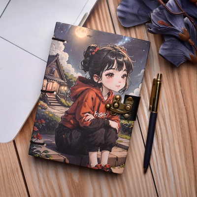 NIZAM HANDICRAFT Cute Girl Printed Diary Notebook With Lock Clasp For Gift/Office A5 Diary 200 200 Pages(Multicolor)