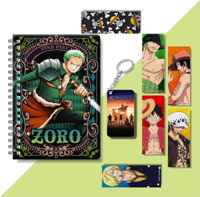 craft maniacs ONE PIECE DIARY & 6 FREEBIE BOOKMARKS & ONE KEYCHAIN A5 Diary RULED 160 Pages(Green)