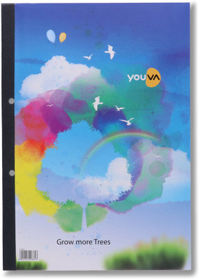 NAVNEET Youva Hard Bound Refill Book - A4 Size 21x29.7 cm Single Line A4 Note Book Single Line 150 Pages(Multicolor, Pack of 3)