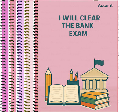ACCENT Notebook A4 plain 200 pages per Notebook for Bank Exam A4 Notebook Unruled 1000 Pages(Multicolor, Pack of 5)
