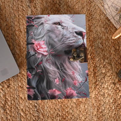 IR Handicrafts New Anime A5 Diary Unruled 200 Pages(White Lion)