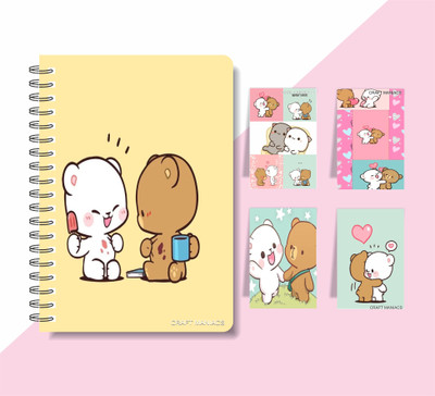 craft maniacs MILK & MOCHA 2024 DIARY & BM COLLECTION A5 Notebook RULED 160 Pages(Multicolor)